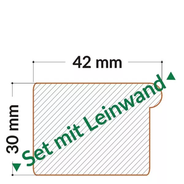 Keilrahmenleisten 42x30 mm Standard Set mit Leinwand